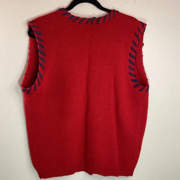 Vintage 1993 Susan Scottie Dog Shetland Wool Argyle Sweater Vest - Picture 8 of 10